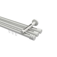 INNENLAUF-GARDINENSTANGEN-SET Siteno Estana 480 cm (geteilt in 3 x 160 cm), 3-läufig, 20 mm Ø Weiß - Weiß, Metall (480cm) - INTERDECO
