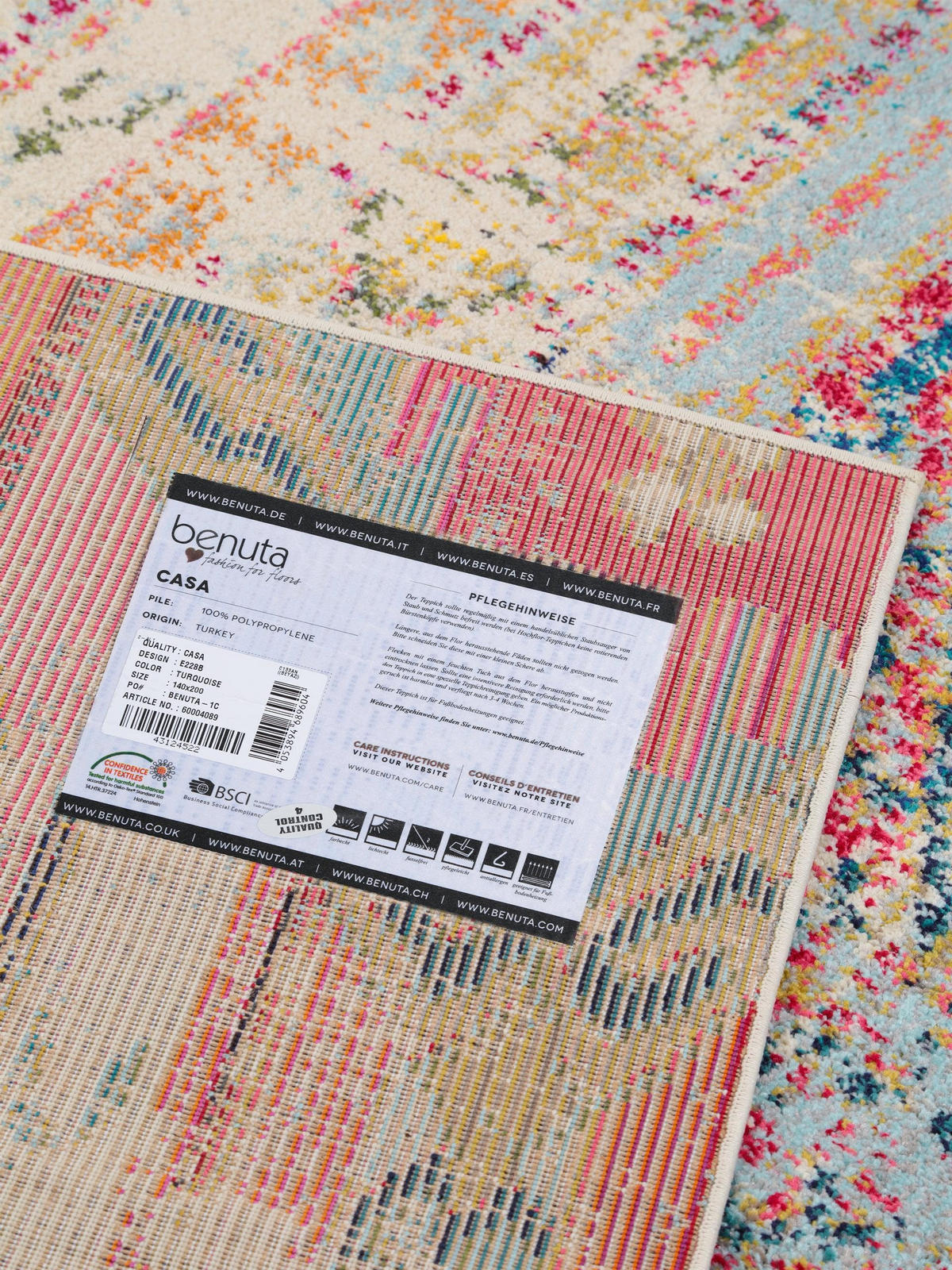 TEPPICH Casa Türkis 140x200 cm - Türkis, Textil (140/200cm) - benuta Nest