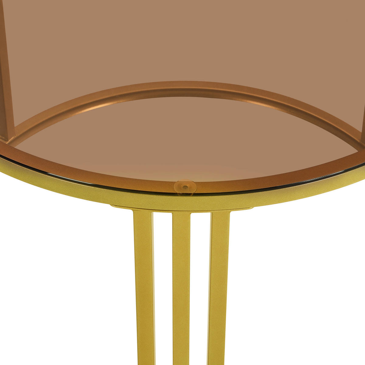 COUCHTISCH 2-tlg. rund mit 2 Schubladen 70/50 cm Weiß - Weiß, Glas (70/70/45cm) - Meubliv