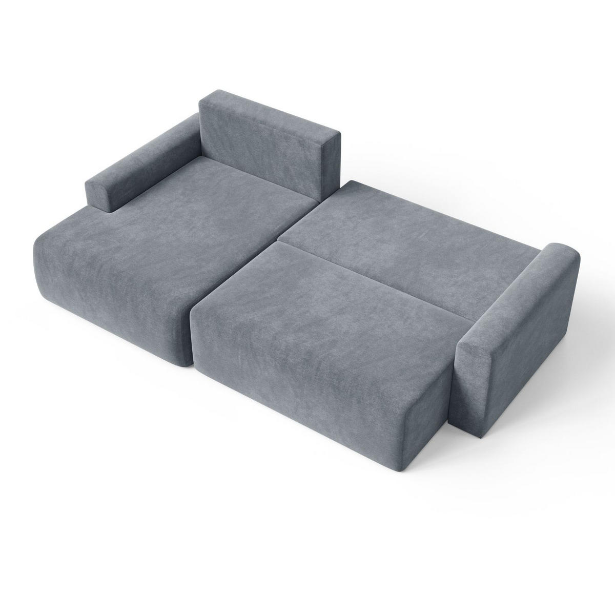 ECKSOFA MILO LARGE mit Schlaffunktion, Bettkasten und Cordbezug, Links - VIBE 95 - Dunkelgrau, Holz (270/142cm) - Dekori_Interiors
