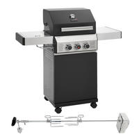 GASGRILL BLACK 2+1 Set mit Drehspieß - Schwarz, Metall (116/115/50cm) - TAINO