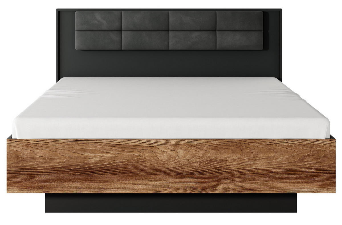 DOPPELBETT 160x200 Taviano mit Bettkasten, Metallrahmen - Eichefarben, Holz/Metall (160/200cm) - Emporius
