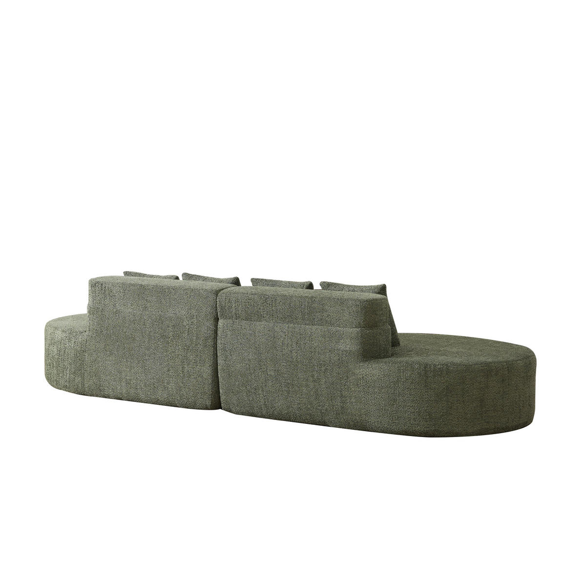 SOFA aus Chenille in Grün Modularer Memory-Schaum & Waschbarer Bezug - Grün, Textil (110/65/310cm) - Urban Meuble
