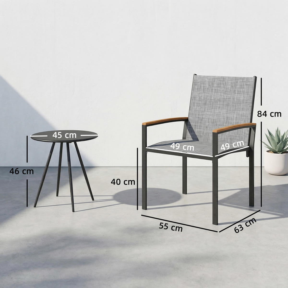 GARTEN-BEISTELLTISCHSET Grau gemischt 3 Stück - Beige, Naturmaterialien (63/55/84cm) - GiPP