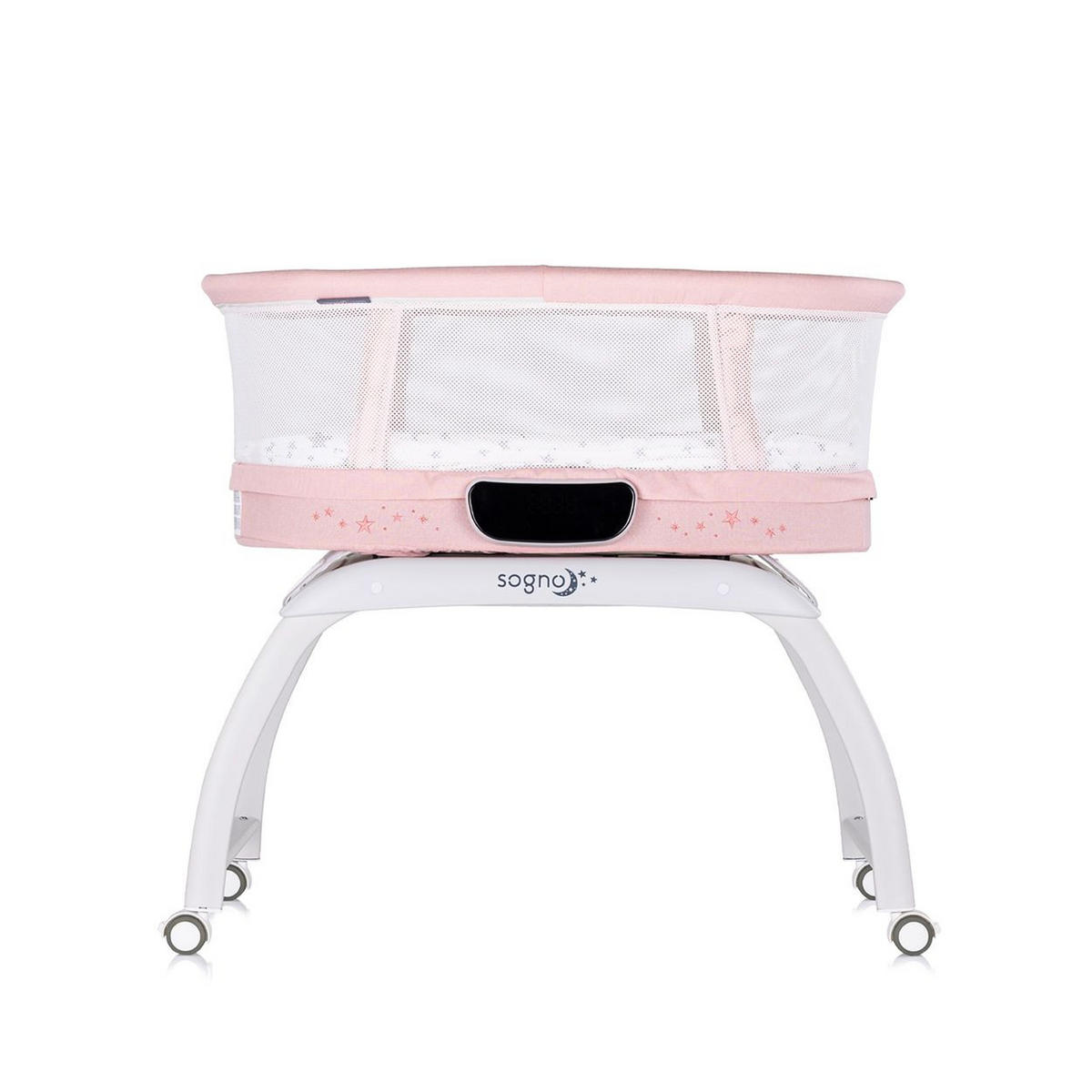 BEISTELLBETT Sogno 2 in 1 rosa 83 x 40 cm, elektrisch, Schaukelfunktion, Fernbedienung, Waage - Rosa, Metall (40/83cm) - Chipolino