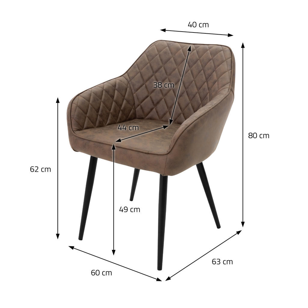Thumbnail - Ml-Design Esszimmerstuhl, Braun, Leder, 60x80x63 cm, Esszimmer, Stühle, Esszimmerstühle, Vierfußstühle