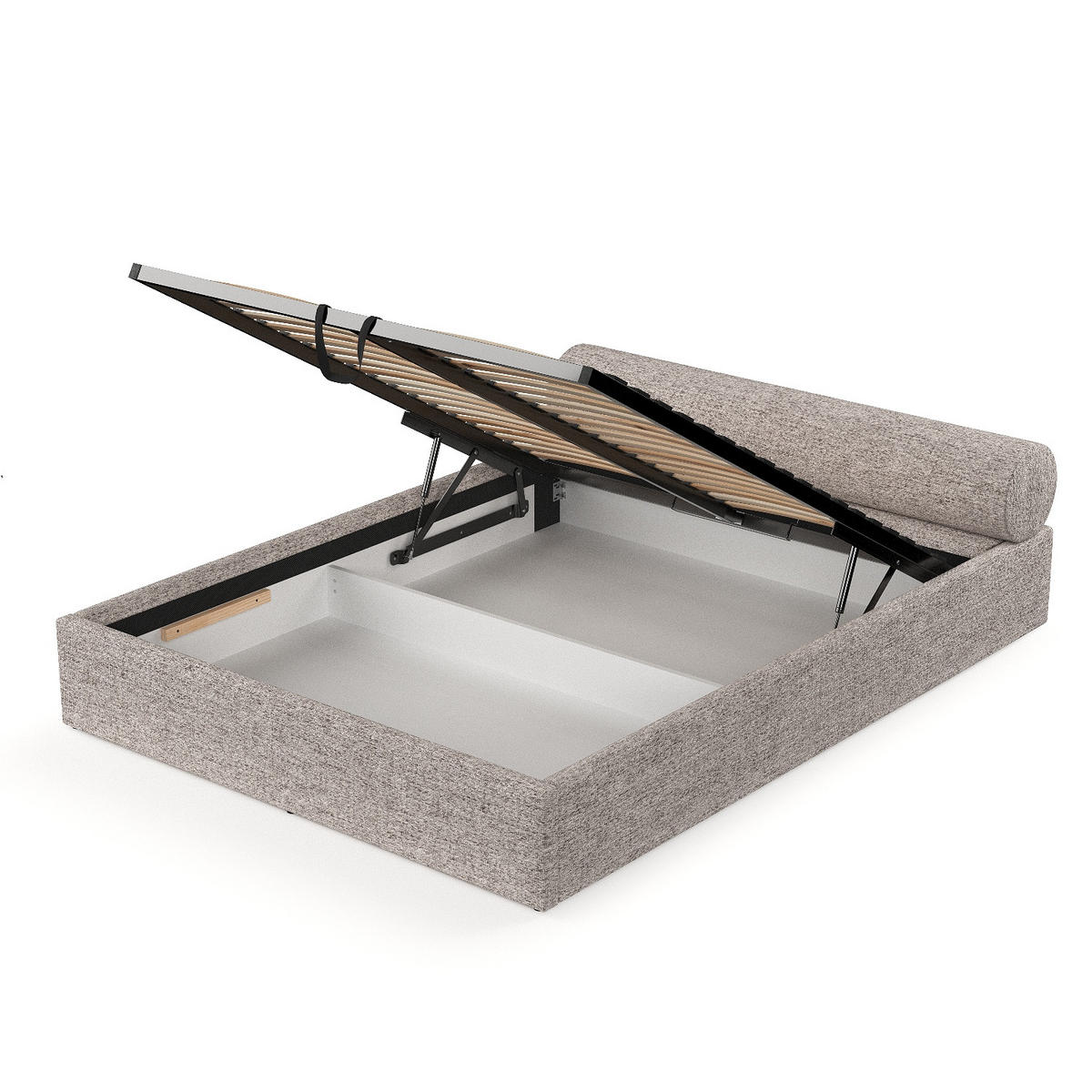 POLSTERBETT Solvo mit Stauraum 200/200 cm Beige im Neve Stoff - Sandfarben/Schwarz, Holz/Holzwerkstoff (200/200cm) - AltaBeds