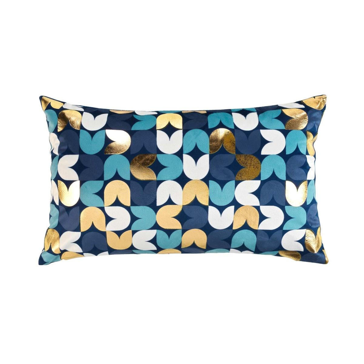 DEKO-KISSENBEZUG aus Velvet Vivaldip 50/30 cm - Blau, Textil (30/50cm) - Douceur d´intérieur