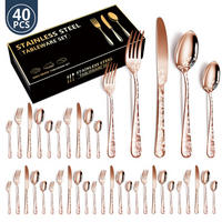 BESTECKSET 40-teilig Edelstahl - Goldfarben, Metall - Authentics