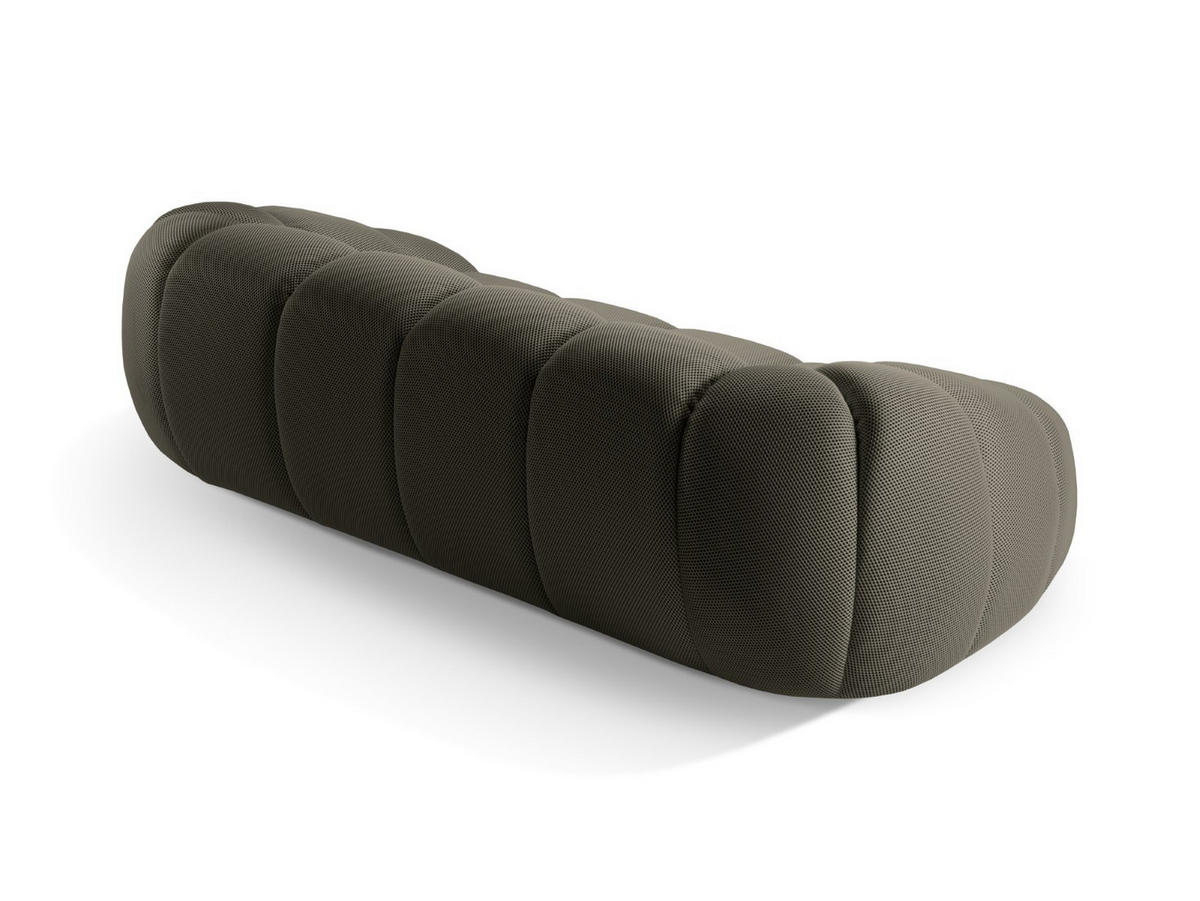 SOFA Diana aus 3D-Stoff Stahl 3 Sitzplätze - Edelstahlfarben, Textil (114/72/234cm) - Micadoni