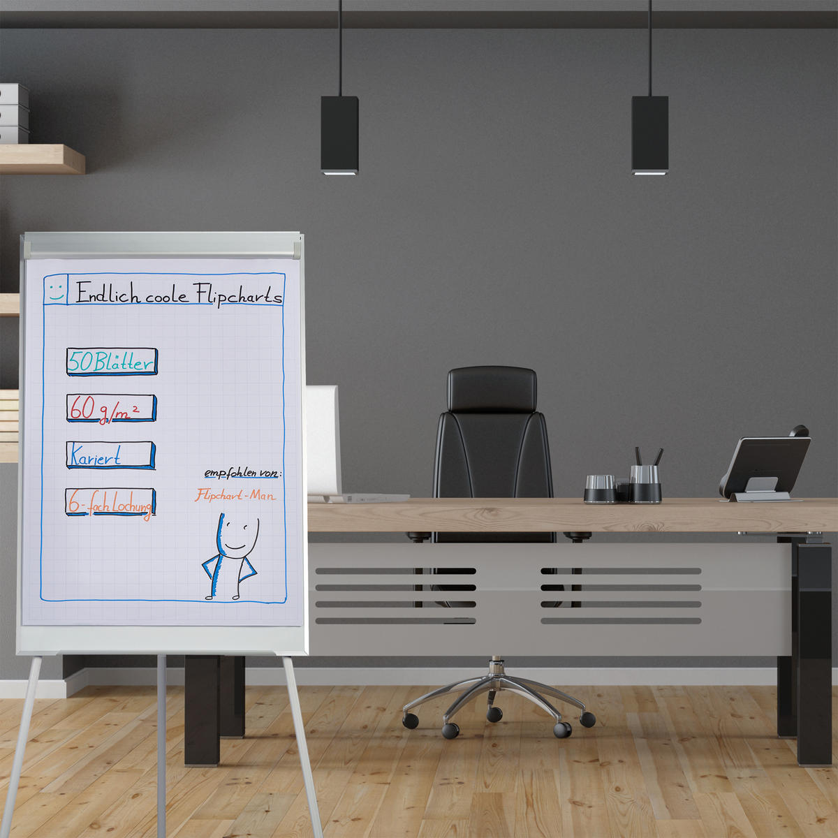 FLIPCHART papier - biela, papier (57.5/81/0.5cm) - Relaxdays