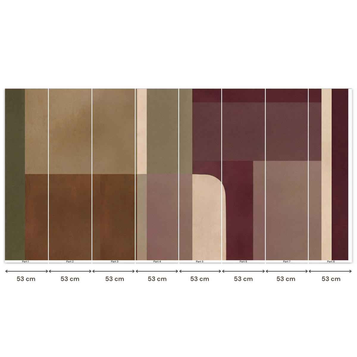 TAPETE - Unis - Abstrakt - Bordeaux - Linien - 450x220 cm - Multicolor, Papier (450/220cm) - OnlyWow