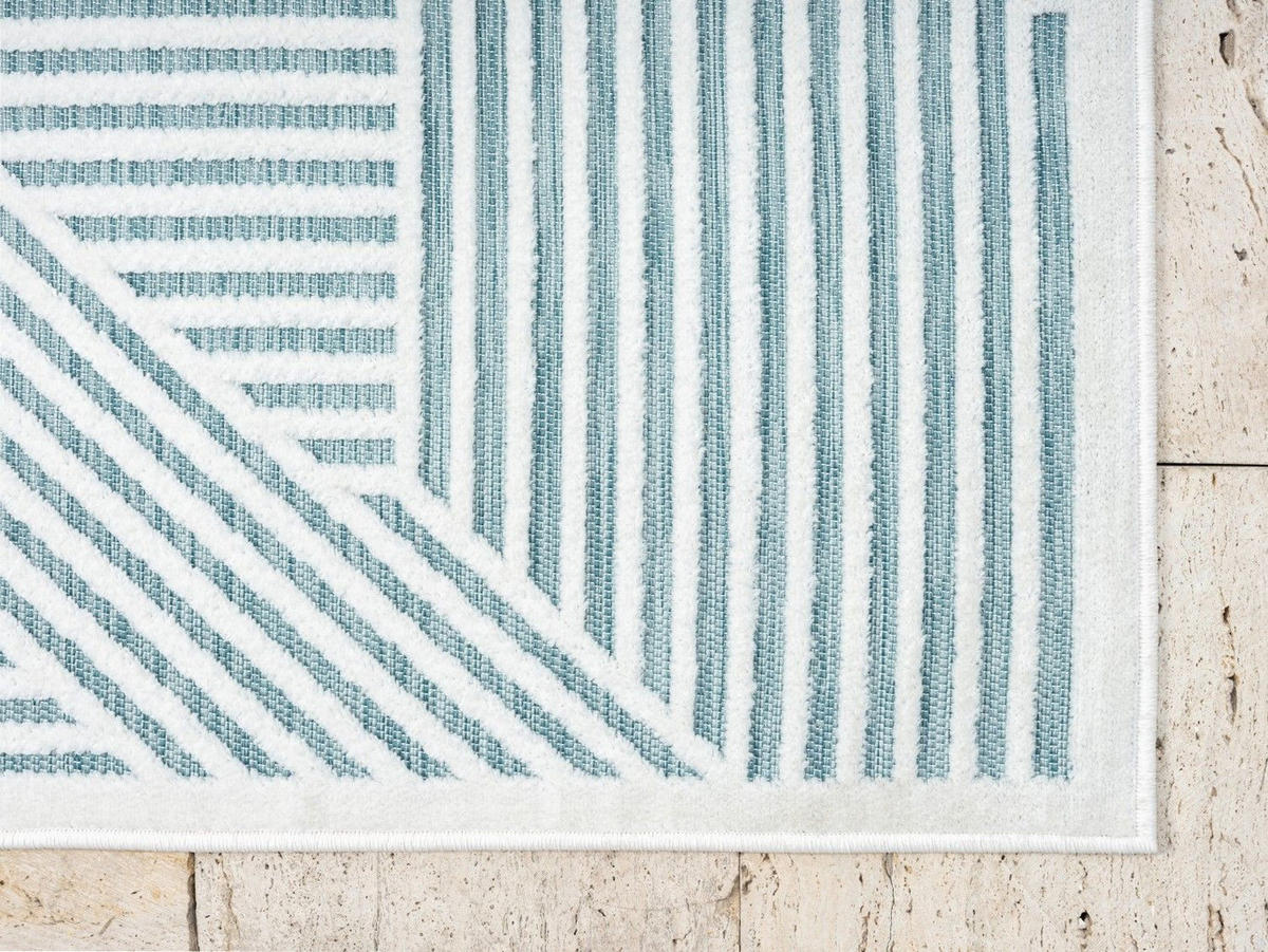 OUTDOORTEPPICH Audrey II Petrol,Creme,Mintgrün 100/160 cm - Petrol, Textil (100/160cm) - My-Rug
