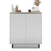 HIGHBOARD Selene 2D Weiß Matt 111 cm - Schwarz/Weiß, Holzwerkstoff/Metall (111/125/35cm) - Meble Lindner