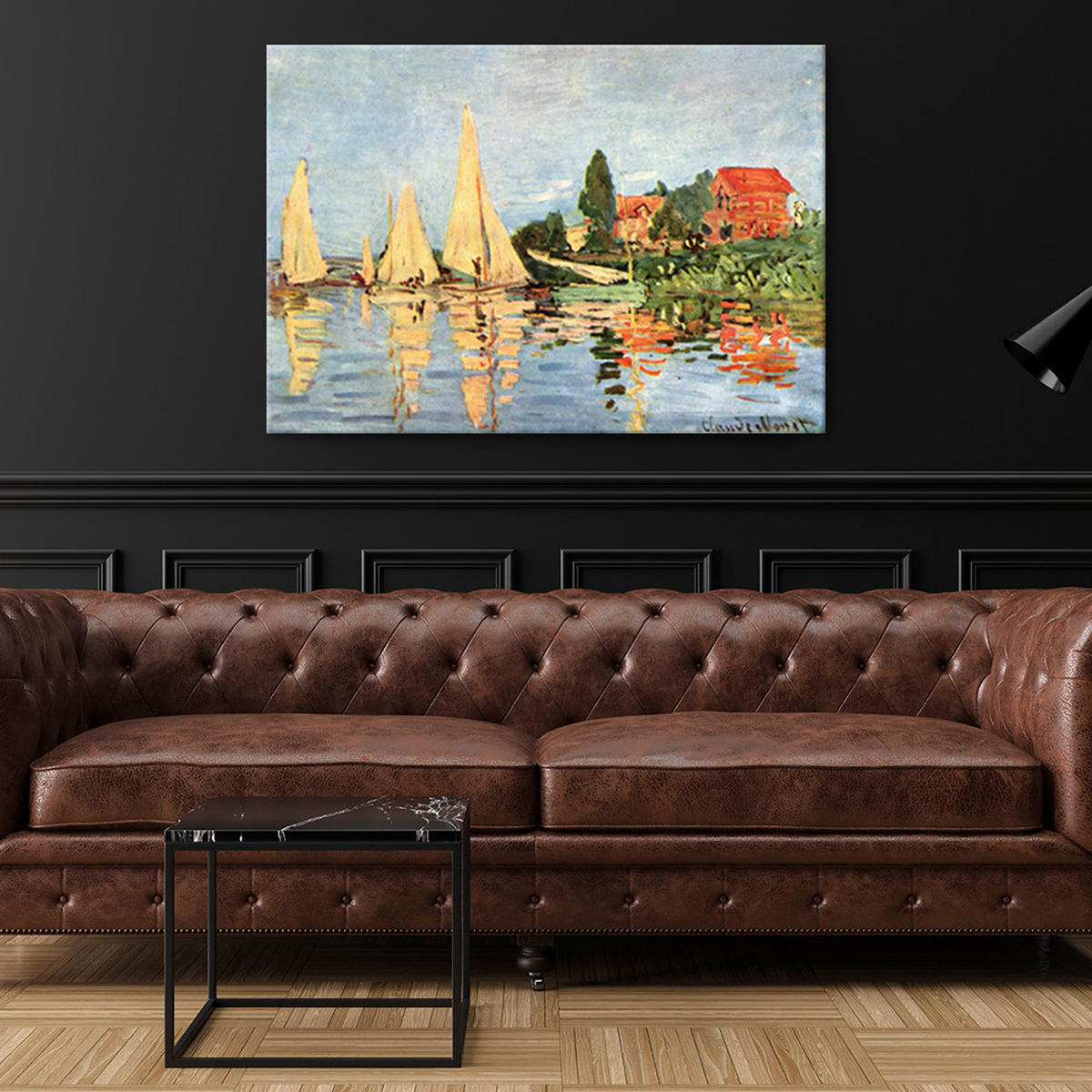 WANDBILD regatta in argenteuil claude monet - Multicolor, Textil (60/40cm) - Feeby