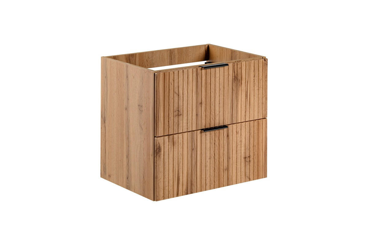 BADMÖBEL-SET 7 Teile - Adel Oak A BM58 in Wotan Oak - Eiche Wotan/Schwarz, Holz/Metall (120/140/46cm)