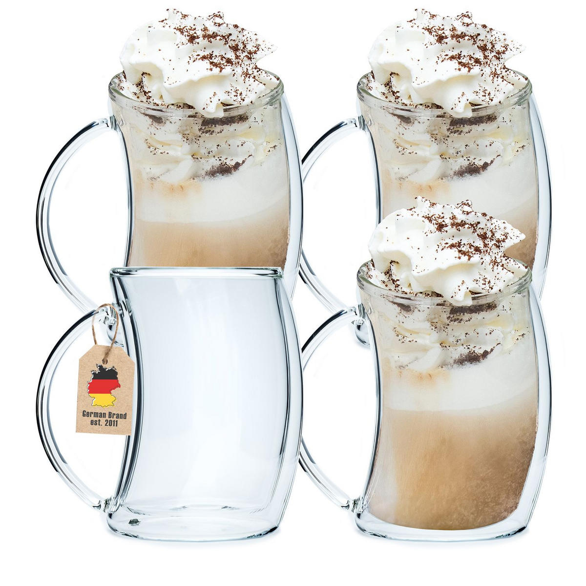 TEEGLAS 200ml (4er-Set) - Transparent, Glas (0.2L) - Intirilife