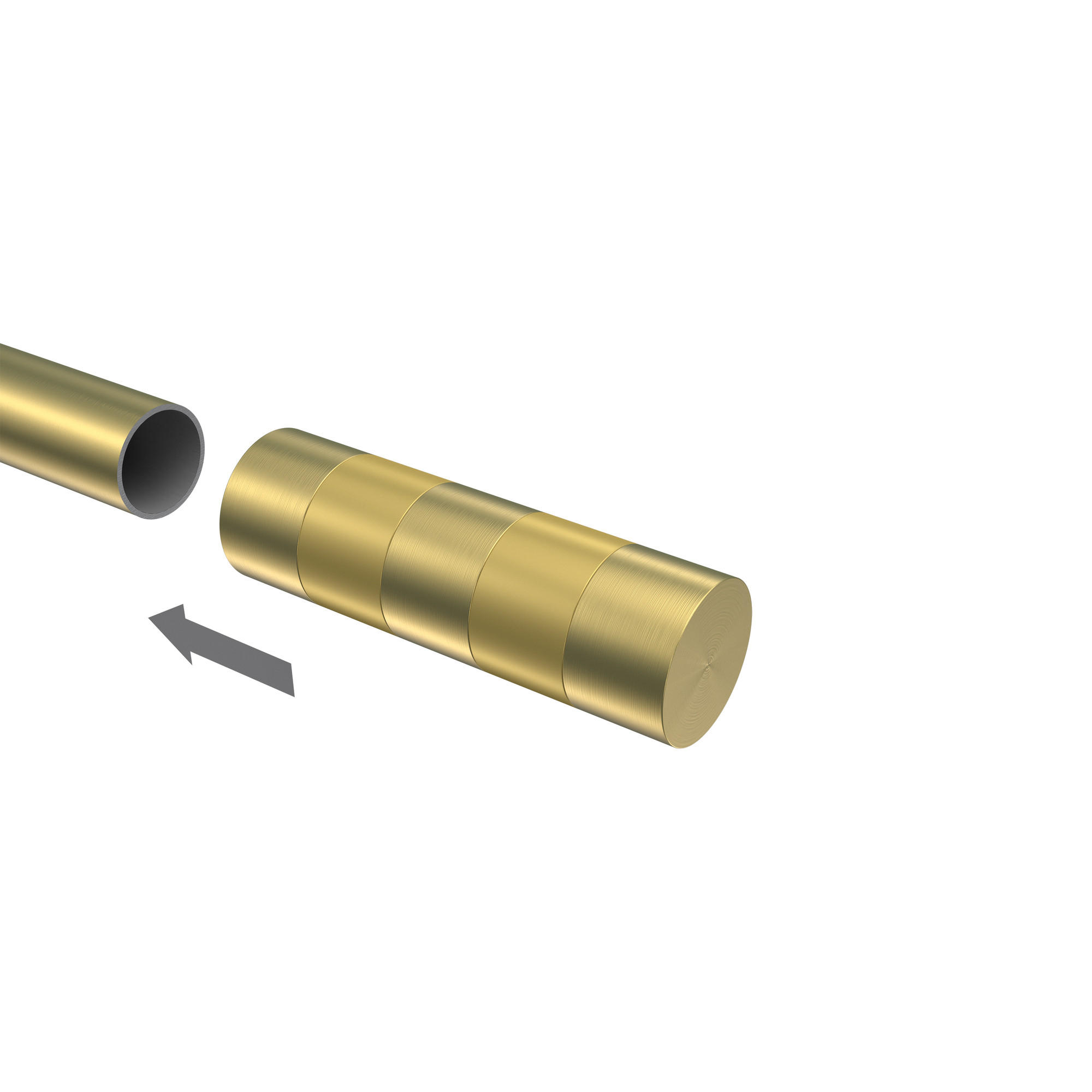 ENDSTÜCKE FÜR GARDINENSTANGEN 20 mm Ø, Mavell Messing-Optik/Satin-Gold, Packung 2 Stück - Messingfarben/Goldfarben, Metall (8.2/2.6/2.6cm) - INTERDECO