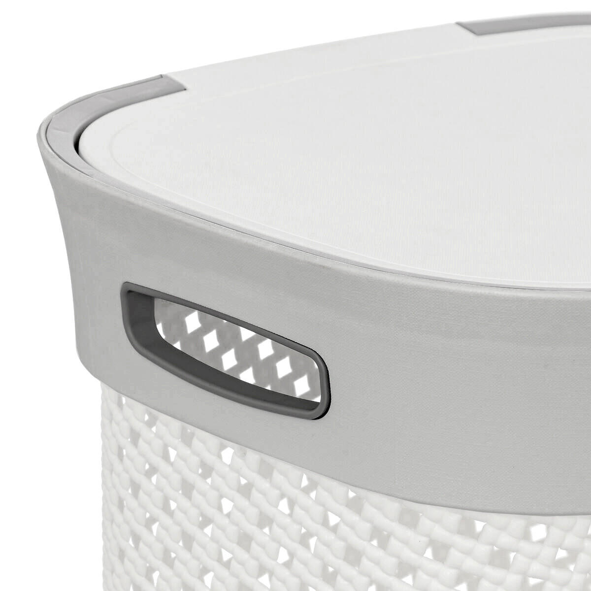 WÄSCHEKORB Hamper 60 l 42/33/61 cm - Weiß, Kunststoff (33/61/42cm) - 5five Simply Smart