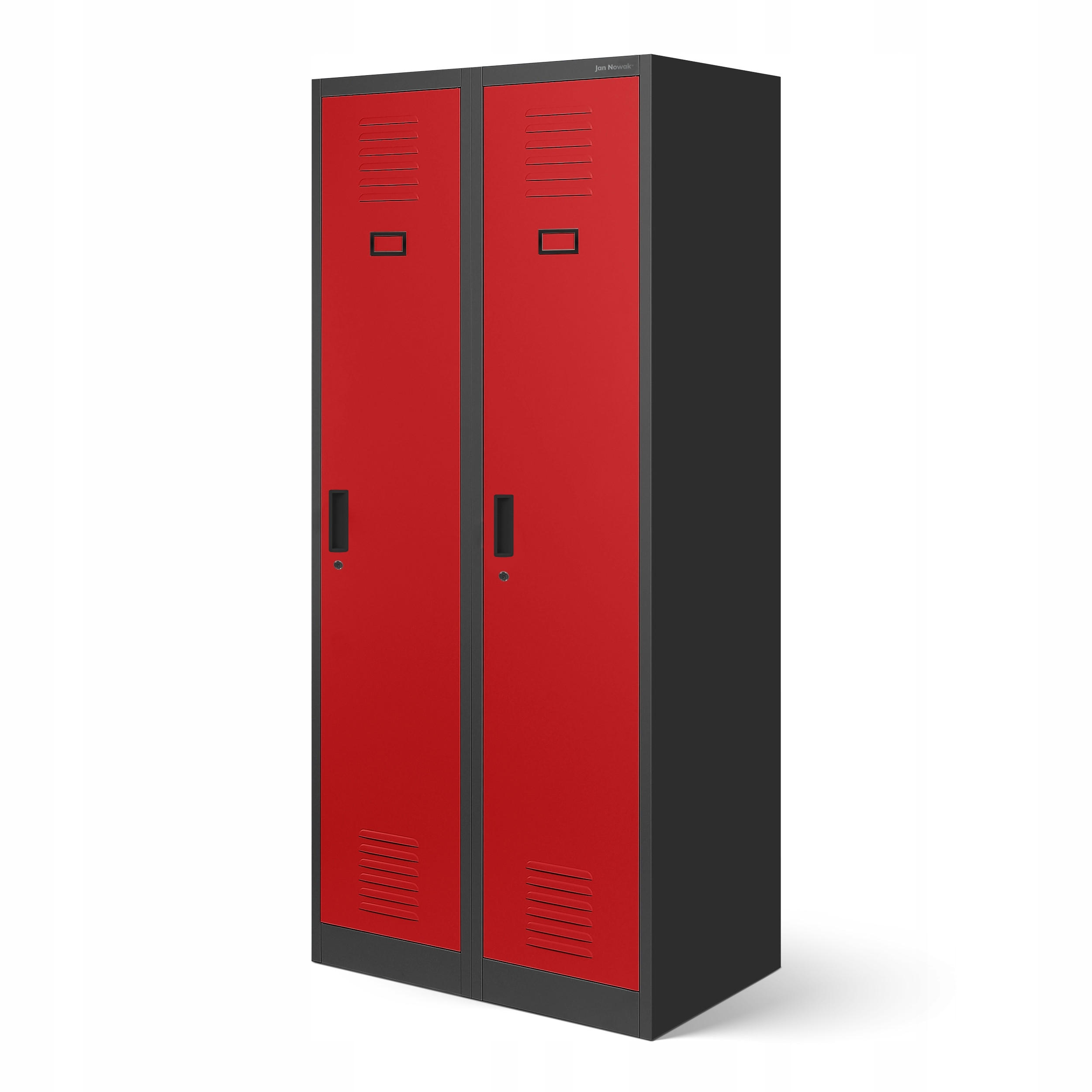 UMKLEIDESCHRANK KACPER - Anthrazit/Rot, Metall (80/180/50cm) - Jan Nowak