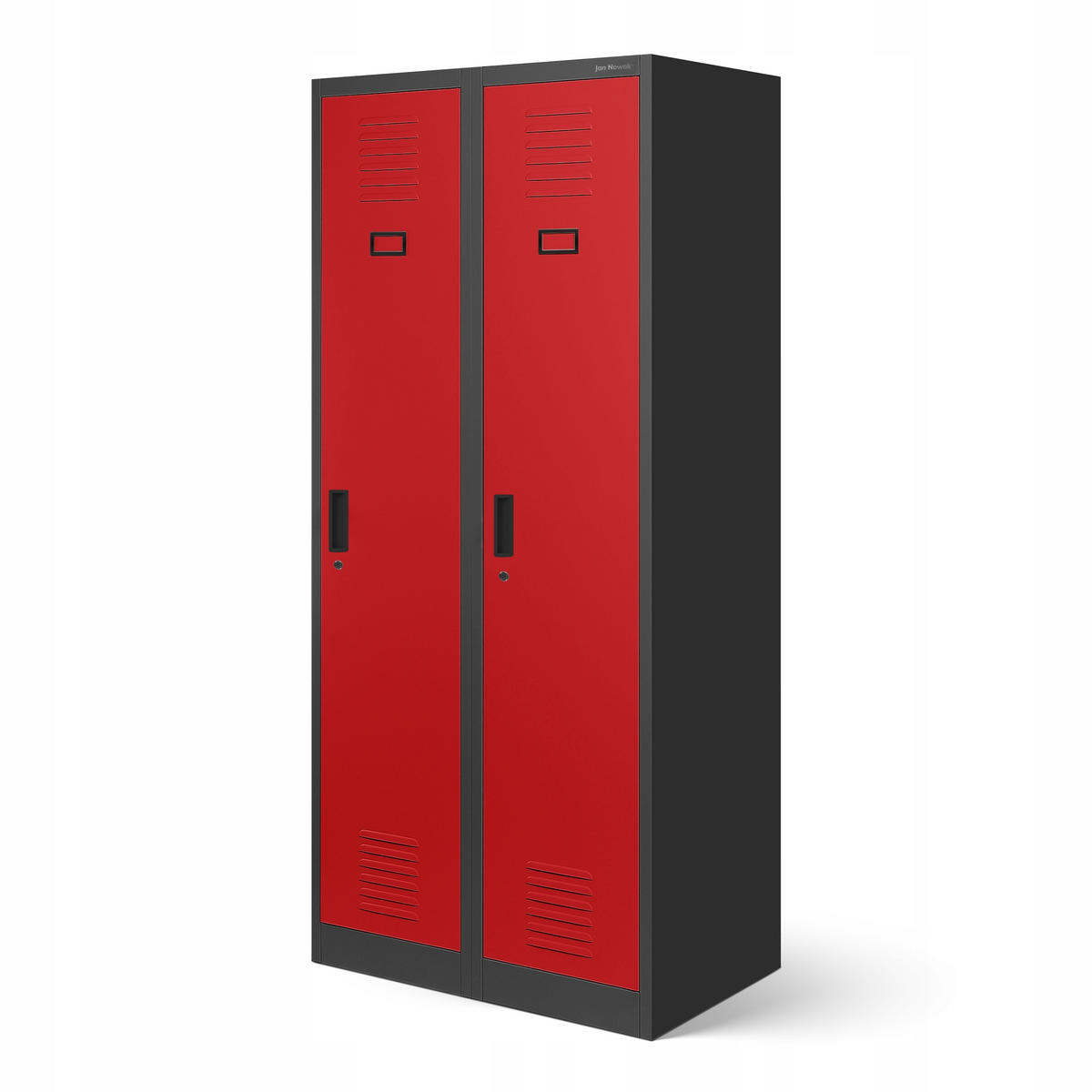 UMKLEIDESCHRANK KACPER - Anthrazit/Rot, Metall (80/180/50cm) - Jan Nowak