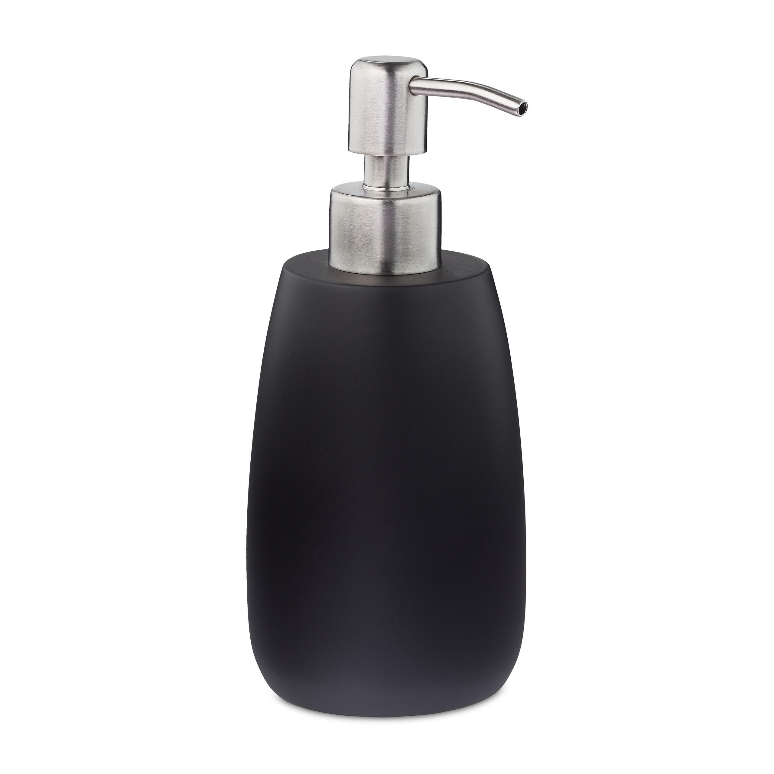 SEIFENSPENDER - Schwarz, Kunststoff/Metall (7.5/18/9cm) - Relaxdays