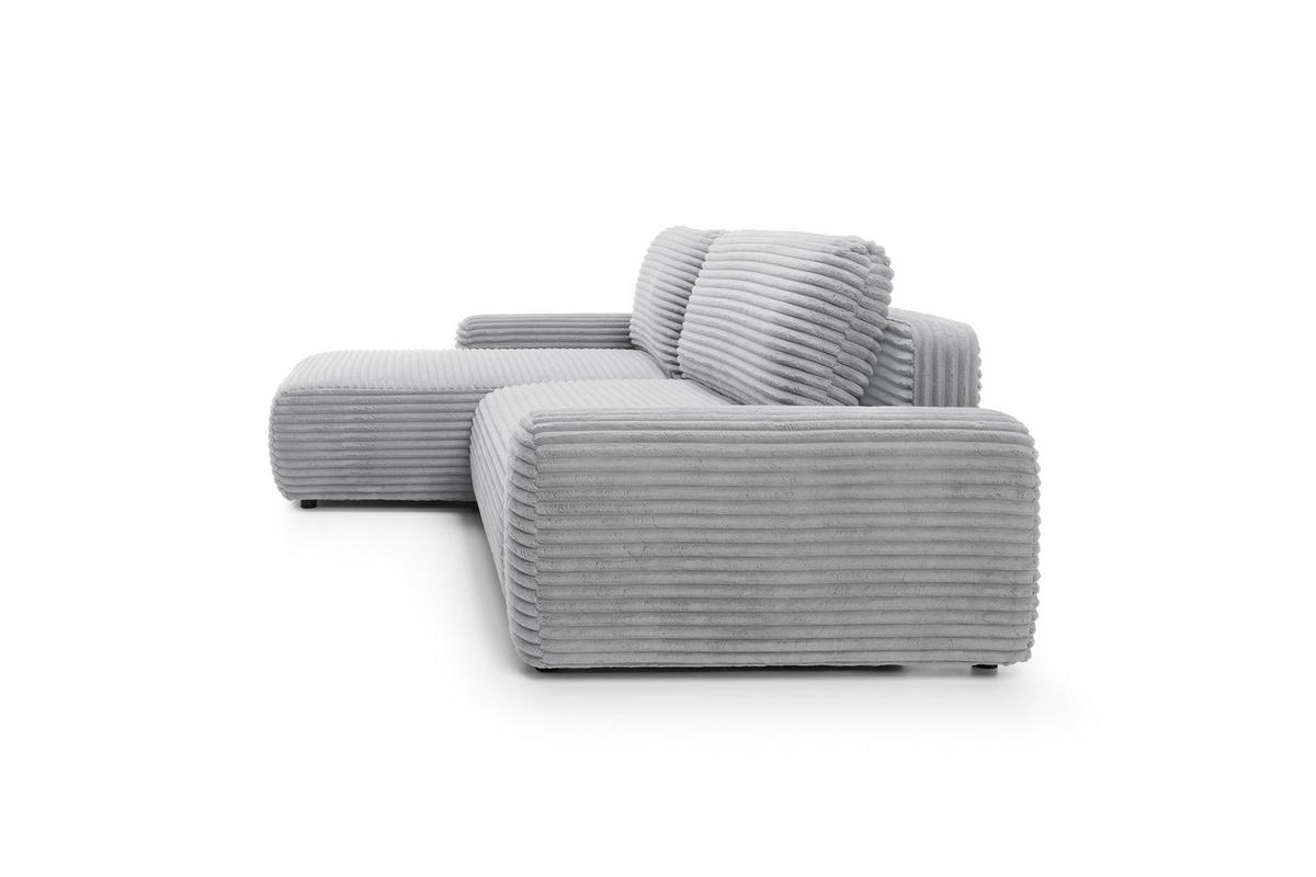 ECKSOFA Cordina Grau, mit Schlaffunktion und Bettzeugbehälter, linke seite - Grau, Holzwerkstoff (264/162cm) - Bettso