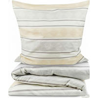BETTWÄSCHE Viola 135x200cm + Kissenbezug 80x80cm Beige Biber - Beige, Textil (135/200cm) - Beautissu 