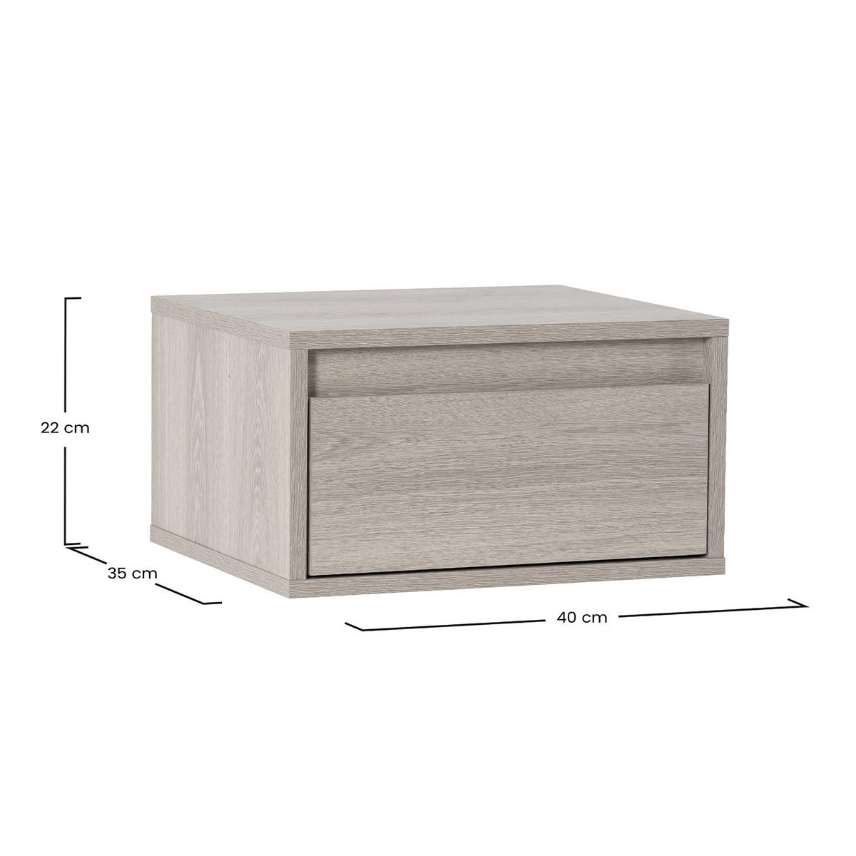 SCHWEBENDER NACHTTISCH Tori Eichenfarbe - Honigeiche, Holzwerkstoff (40/22/35cm) - VS Venta-stock