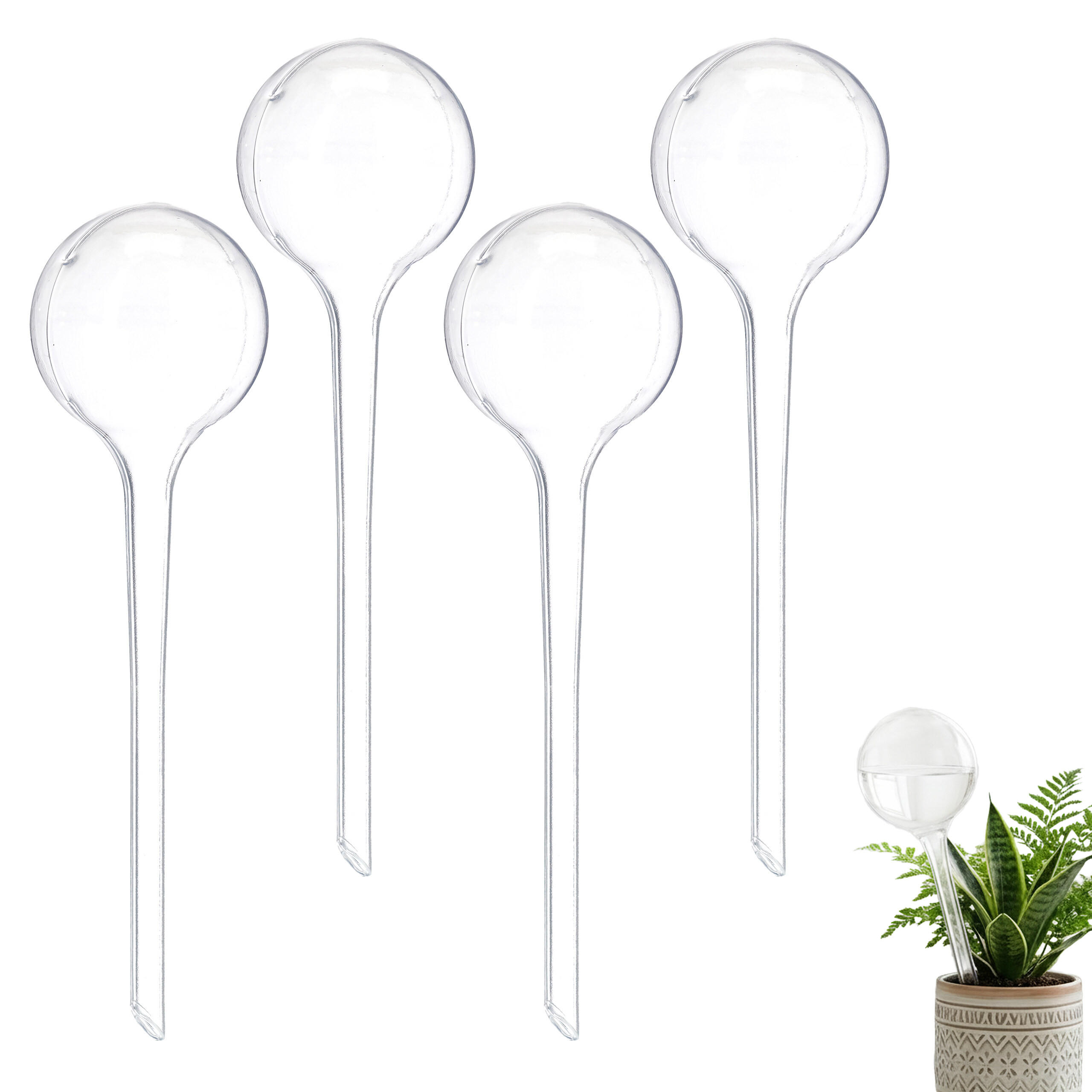 KROGLE za zalivanje Prozorna 4-delni set - prozorna, umetna masa (8/27/8cm) - Relaxdays