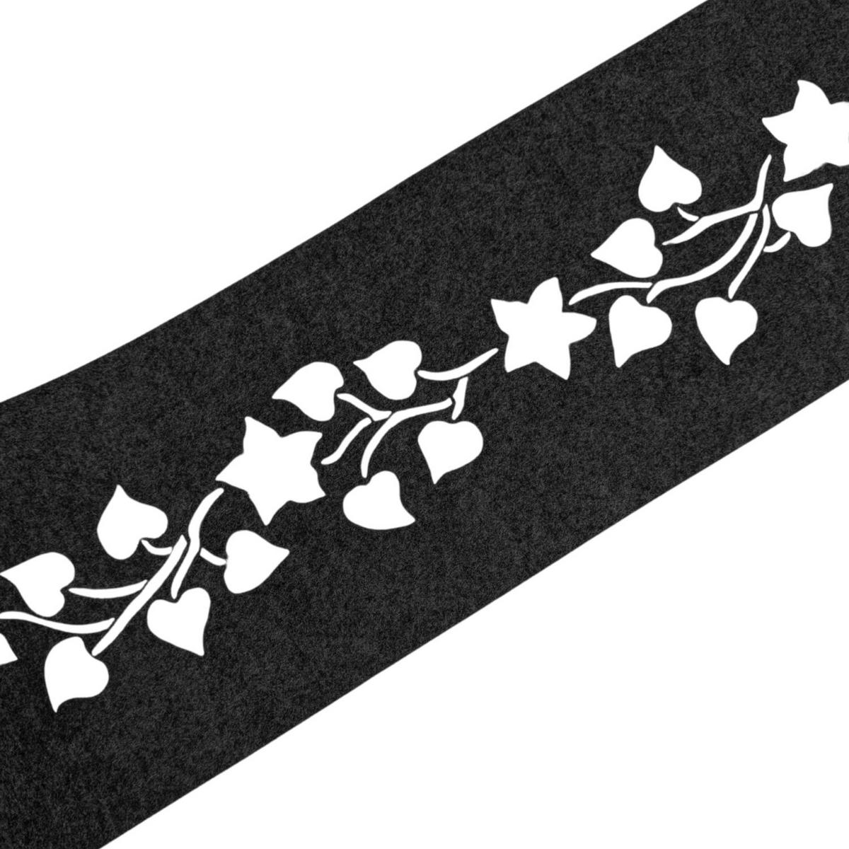SICHTSCHUTZSTREIFEN Design Vlies Dekor Floral2 Einzelstreifen Schwarzgrau 2,55m - Schwarz, Kunststoff (260/19cm) - ZAUN|ZU