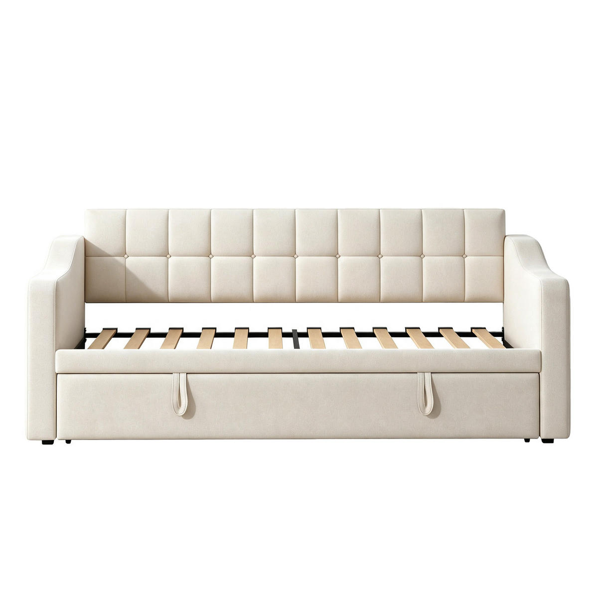 AUSZIEHBETT 90/180/190 cm, DE-01999, in Beige - Beige, Metall (90/190cm) - ComfortXL