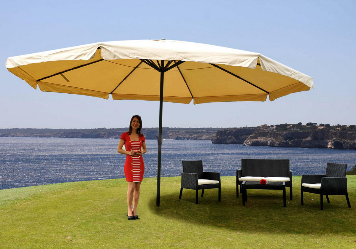 SONNENSCHIRM PRO Cremeweiß - Weiß, Textil (500/500cm) - MCW
