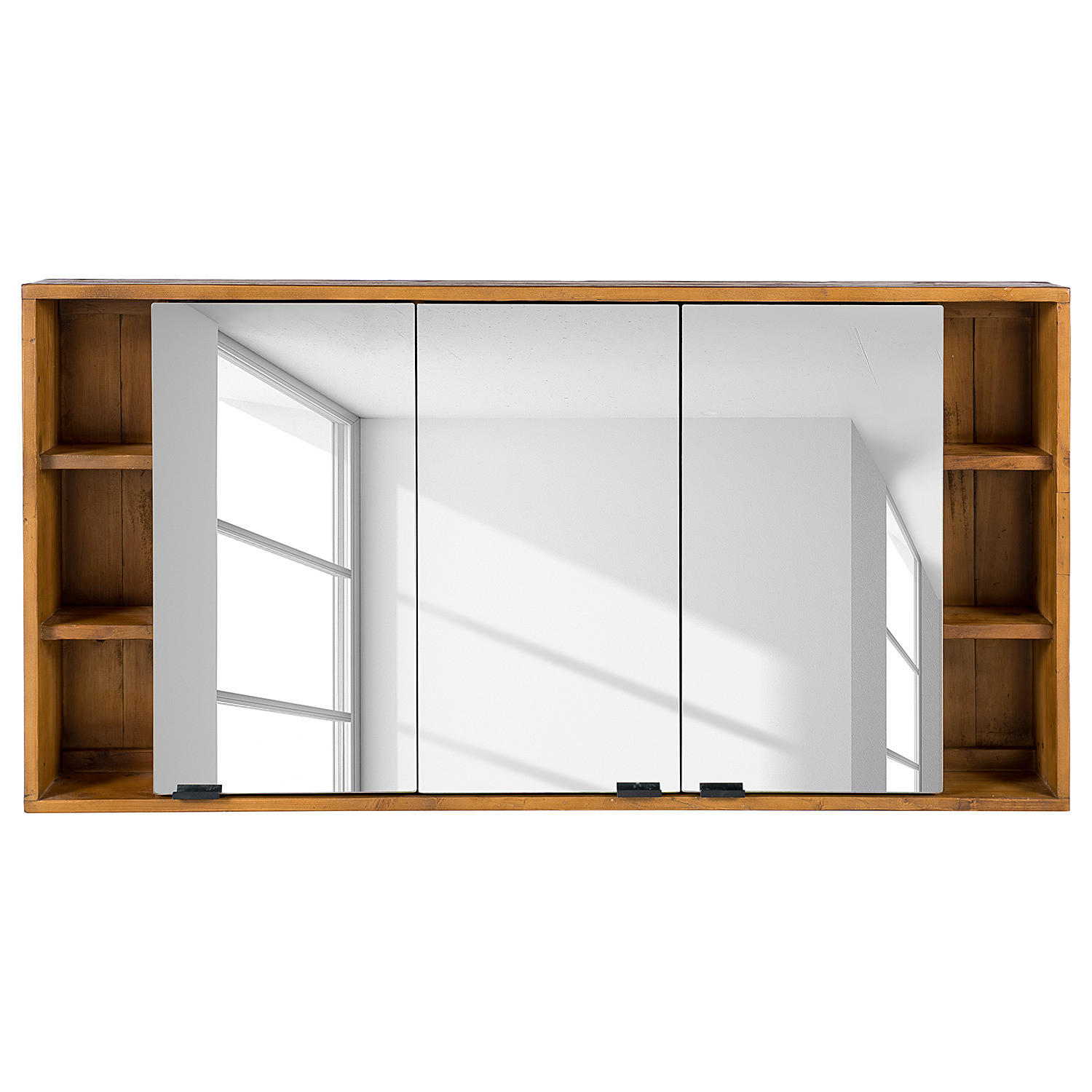 SPIEGELSCHRANK - Pinie massiv - Pinienfarben, Holz (140/71/18cm) - home24