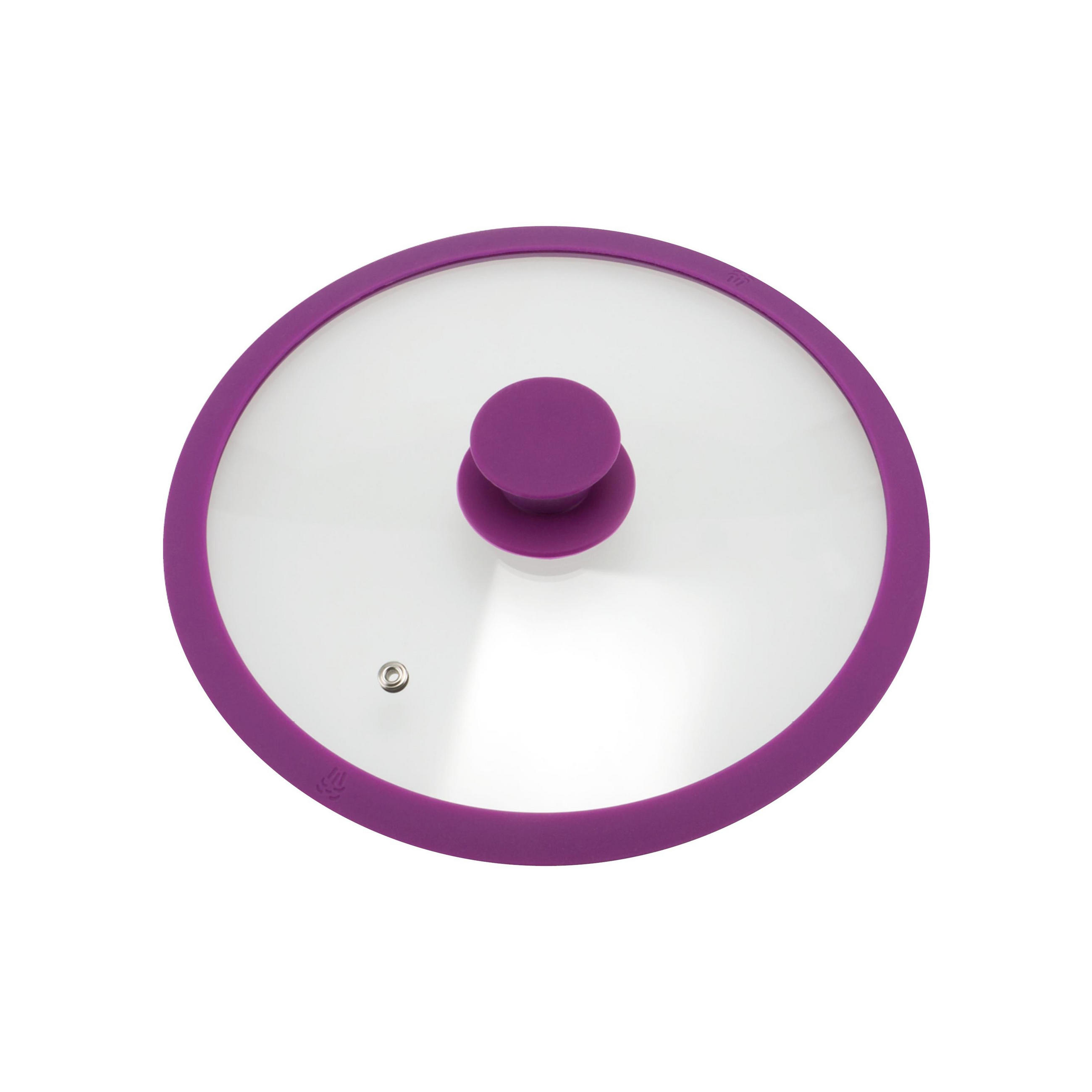 GLASDECKEL mit Silikonrand 24 cm lila - Lila, Glas (24/24/5cm) - bremermann