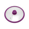 GLASDECKEL mit Silikonrand 24 cm lila - Lila, Glas (24/24/5cm) - bremermann