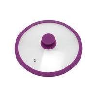 GLASDECKEL mit Silikonrand 24 cm lila - Lila, Glas (24/24/5cm) - bremermann