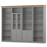 MASSIVE BÜCHERWAND - Massivholz - Kiefer - Kieferfarben/Grau, Holz (296/223/37cm) - home24