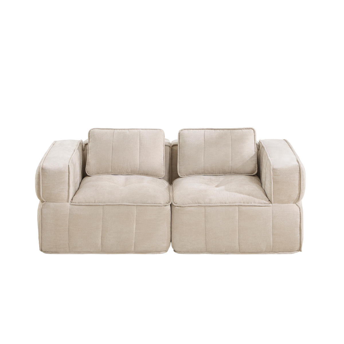 2-SITZER-SOFA DE-34428 Tiefsitz und 32D-Schaum Beige - Beige, Textil (93/67/198cm) - ComfortXL
