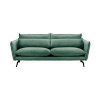 DREISITZER-SOFA Layla-Velluto 12 - Blau, Holz/Textil (237/95/98cm)