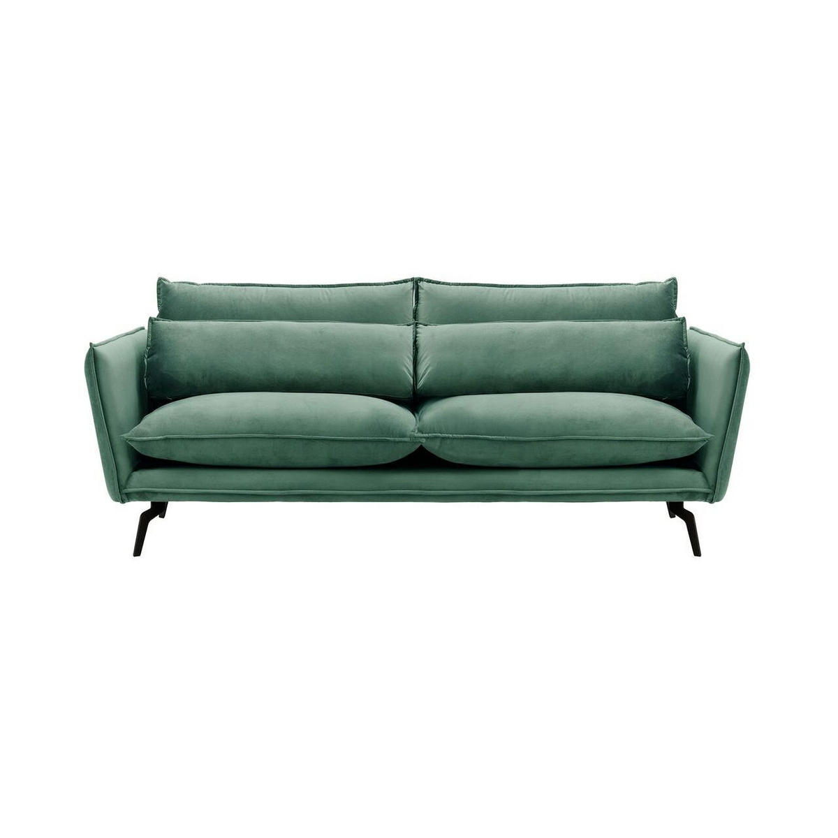 DREISITZER-SOFA Layla-Velluto 12 - Blau, Holz/Textil (237/95/98cm)