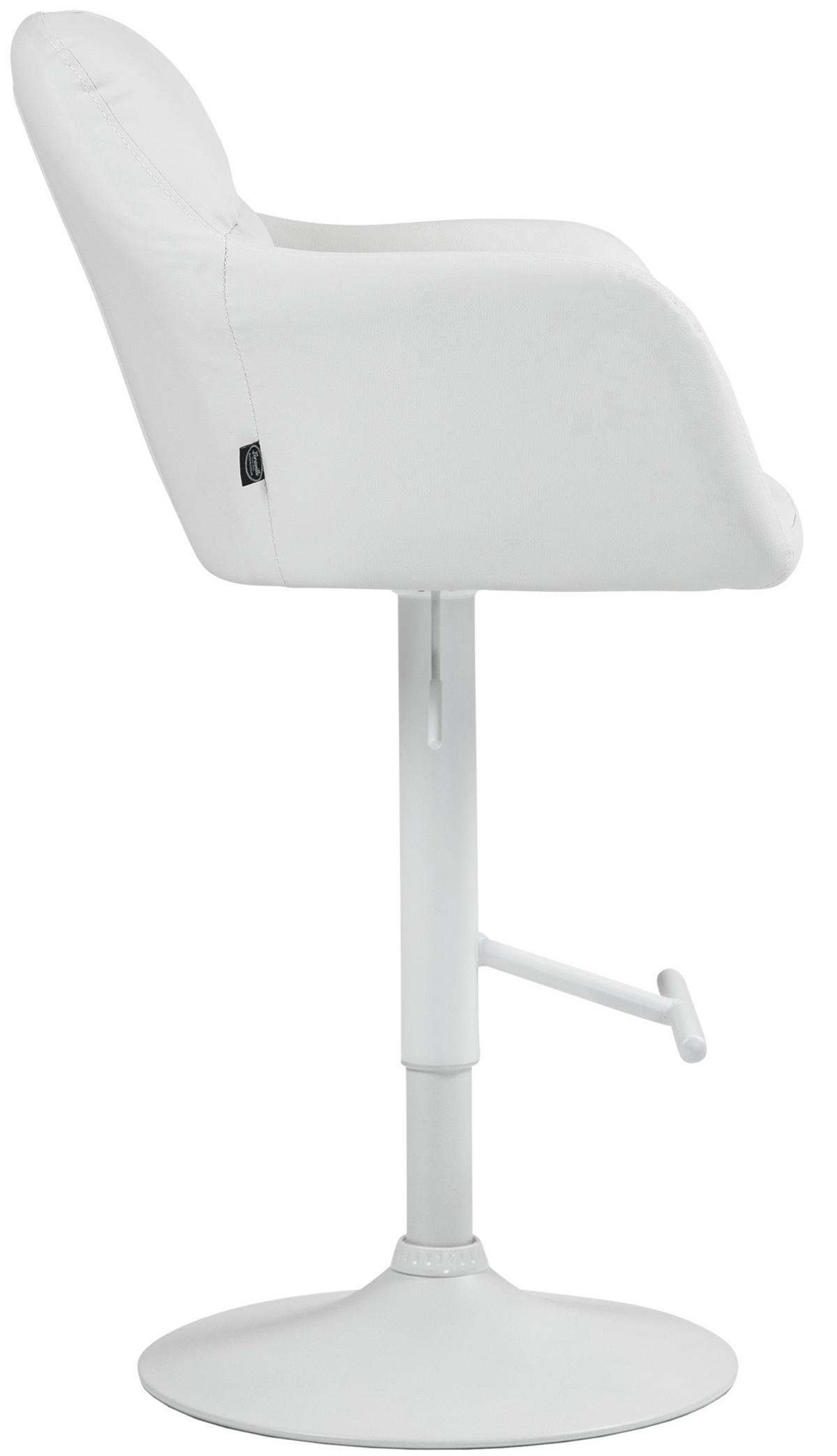 BARHOCKER Nardo Kunstleder weiß weiß - Weiß, Kunststoff/Metall (57/118/59cm) - TPFLiving