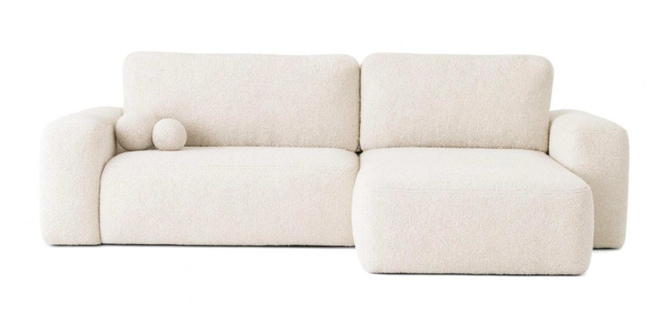 ECKSOFA Weiß ILO Mit Schlaffunktion Und Bettkasten - Weiß, Textil (282/177cm) - Sepro Meble