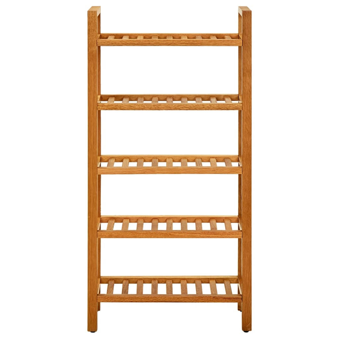 SCHUHREGAL MIT 5 ETAGEN 50X27X100 CM MASSIVHOLZ EICHE - Braun, Holz (50/100/27cm) - vidaXL