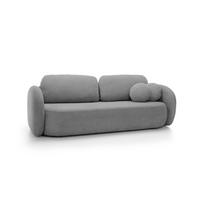 SOFA OLIO Mit Schlaffunktion Und Bettkasten, Bonell-Taschenfederung, Aragon-Stoff, lose Rückenkissen, freistehend, 238x101x86 cm Dark grey - Hellgrau, Holz/Textil (238/86/101cm) - DomoHome