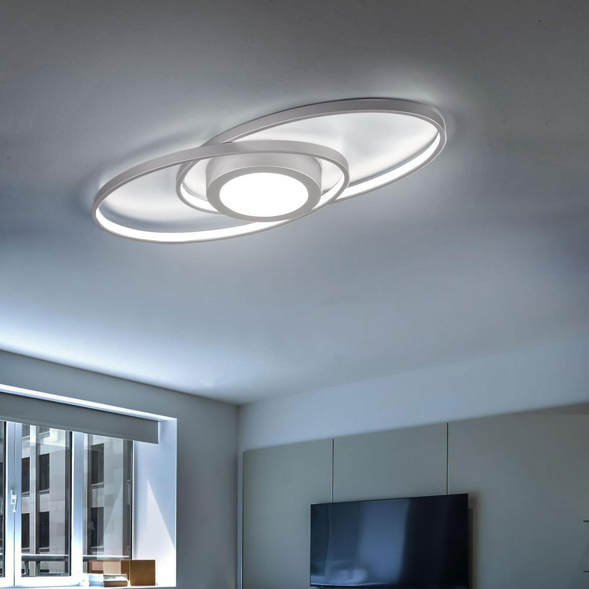 LED DECKENLEUCHTE Galaxy Silber Metall - Silberfarben, Metall (23/57/4cm)