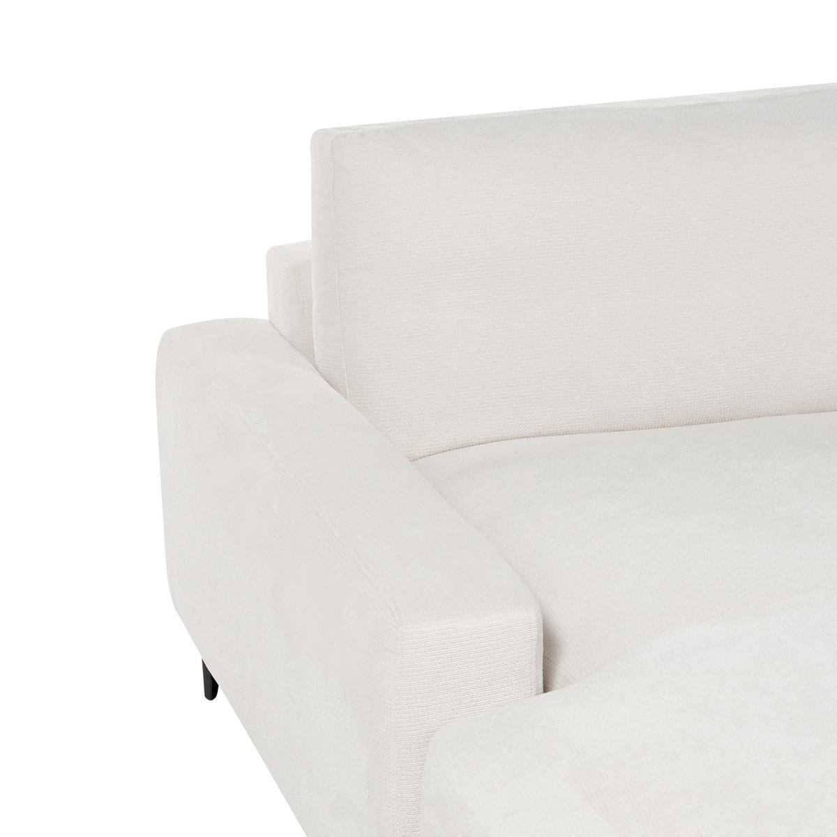 3-SITZER-ECKSOFA cremeweiß linksseitig Maloy - Schwarz/Weiß, Textil (272/189cm) - Beliani
