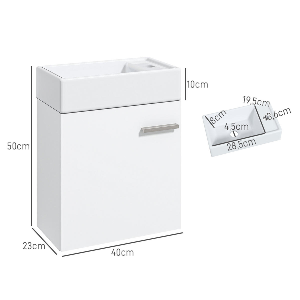 HÄNGESCHRANK Strahlend Weiß 1 Stück - Beige, Kunststoff (40/50/23cm) - GiPP