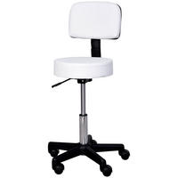 ARBEITSHOCKER höhenverstellbar Rollhocker Drehhocker mit Lehne Rollen Büro Weiß - Weiß, Kunststoff (35/84/35cm) - HOMCOM