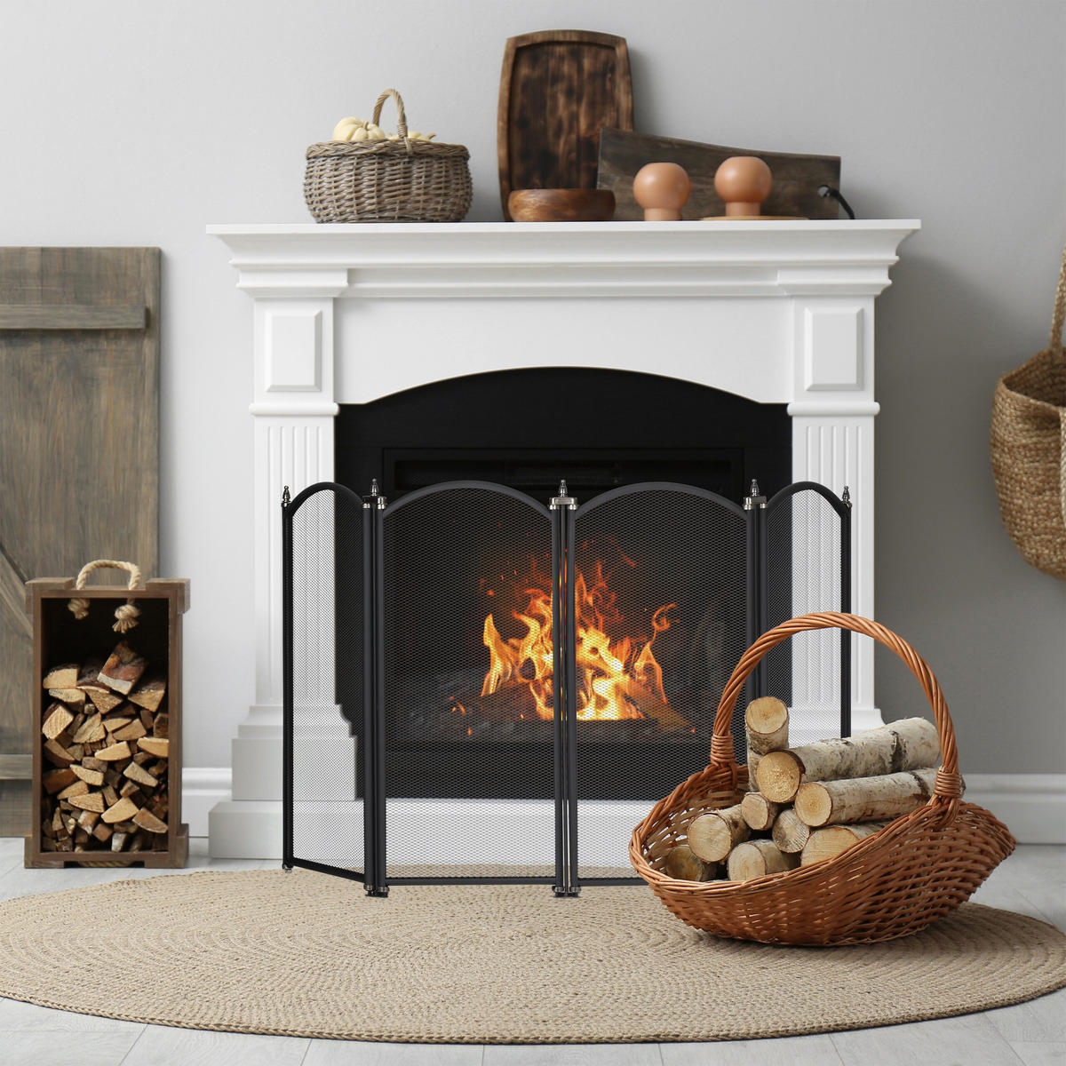 FUNKENSCHUTZGITTER - Schwarz, Metall (97.5/54/1.5cm) - Relaxdays